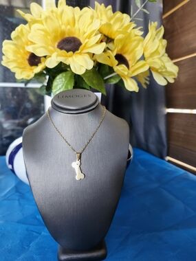 Gold Bone Pendant Necklace - Women Jewelry